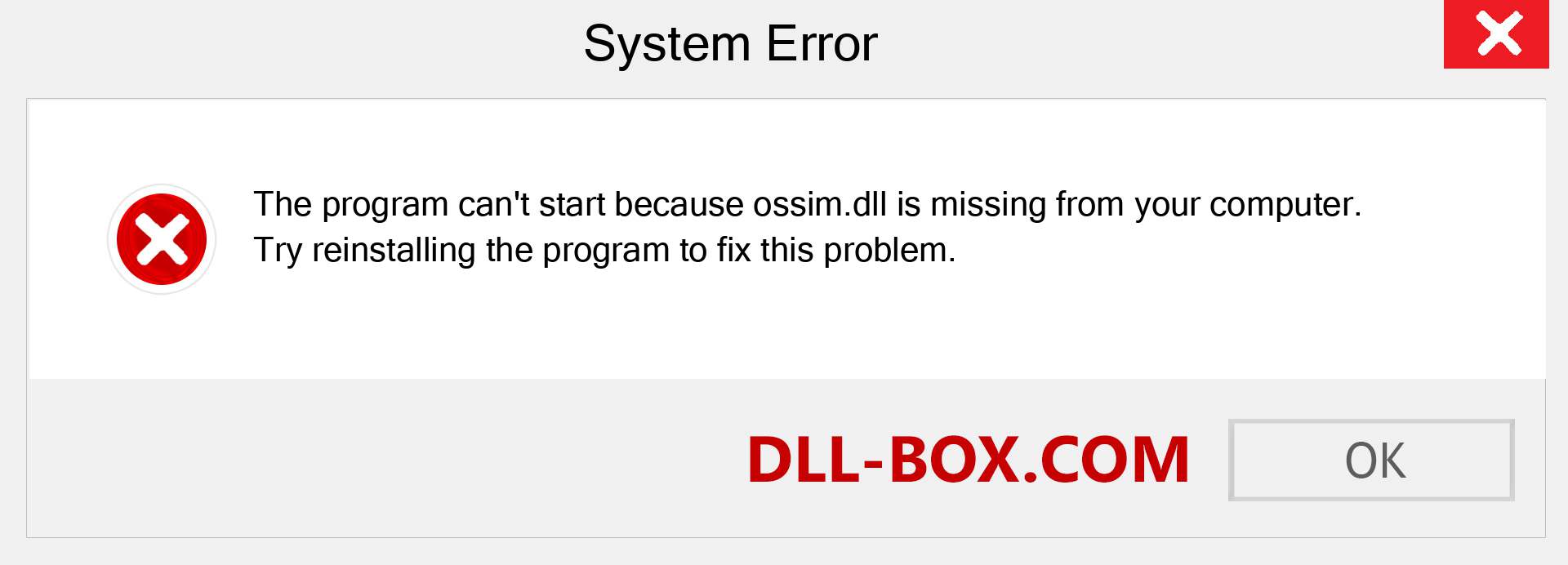  ossim.dll file is missing?. Download for Windows 7, 8, 10 - Fix  ossim dll Missing Error on Windows, photos, images